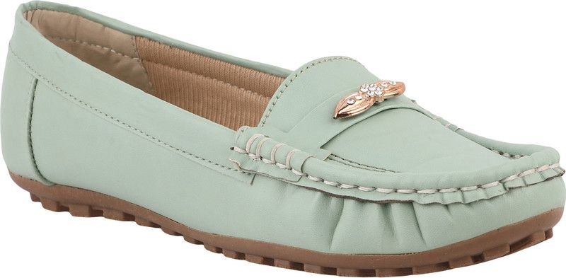 Loafers For Women  (Green)