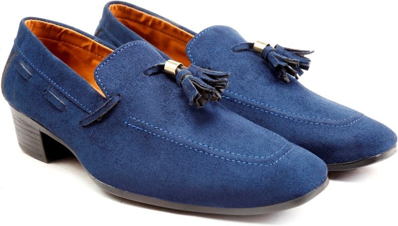 Men's Suede Material Blue Casual Moccasins Shoes Party Wear For Men  (Blue)
