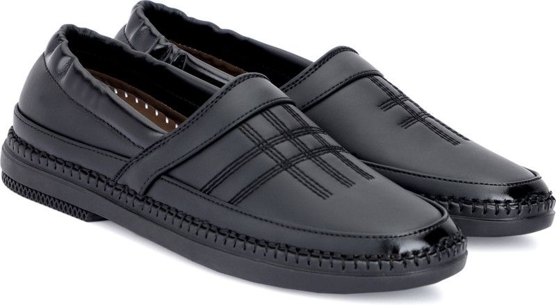 Slip on Loafers For Boys  (Black)