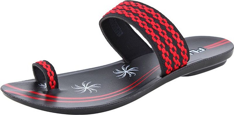 Flite Women Black, Red Flats