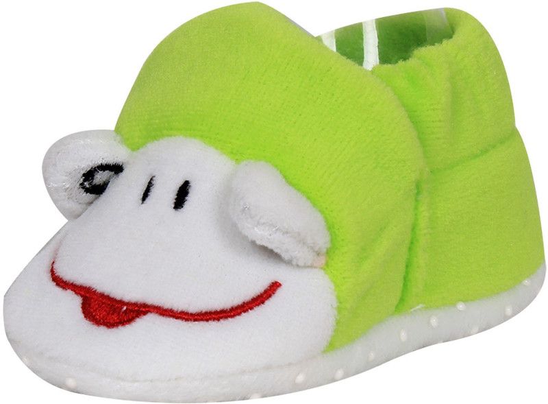 OLE BABY Booties  (Toe to Heel Length - 11 cm, Green)
