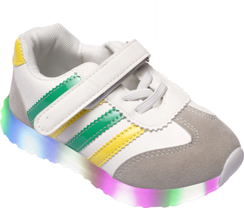 Velcro Running Shoes For Boys & Girls  (Green)
