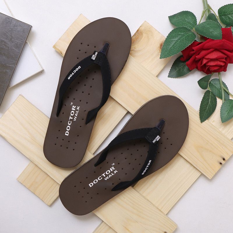 F2-001-Brown EXTRA SOFT Doctor Ortho Slippers FlipFlop for Women and Girls-7 Flip Flops  (Brown 7)