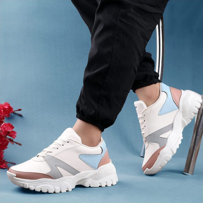 Stylish Casual Sports Walking Running Sneakers Sneakers For Women  (White)
