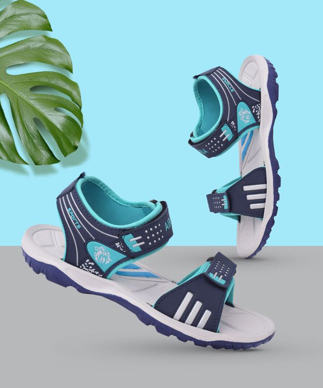 Velcro Sports Sandals For Boys & Girls  (Dark Blue)