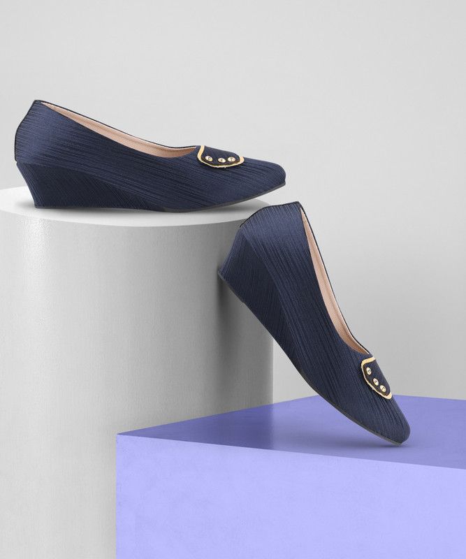 Slip-on Heels For Girls  (Blue)
