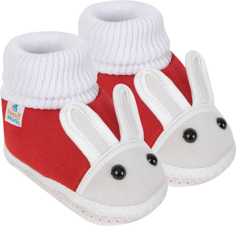 6 To 12 Months Baby Shoes/ Booties  (Toe to Heel Length - 12 cm, Red)