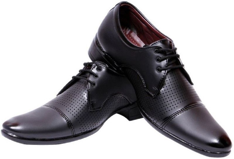 Synthetic Leather |Lightweight|Comfort|Summer|Trendy|Walking|Outdoor|Daily Use Derby For Men  (Black)