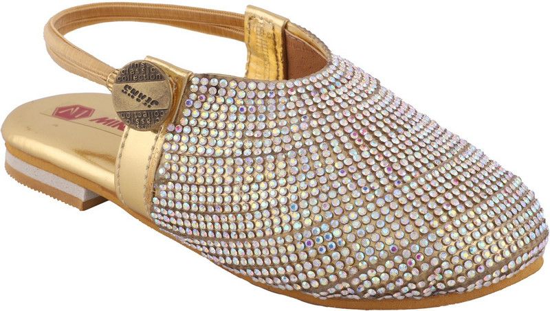 Sling Back Flats For Girls  (Gold)