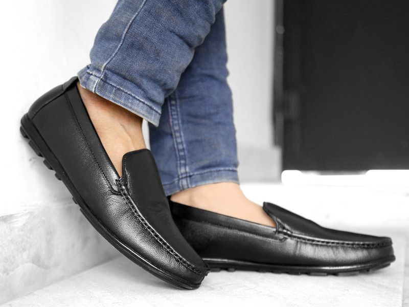 Men's Leather Formal Mocassin Office Wear slip-on Shoes Slip On For Men  (Black)
