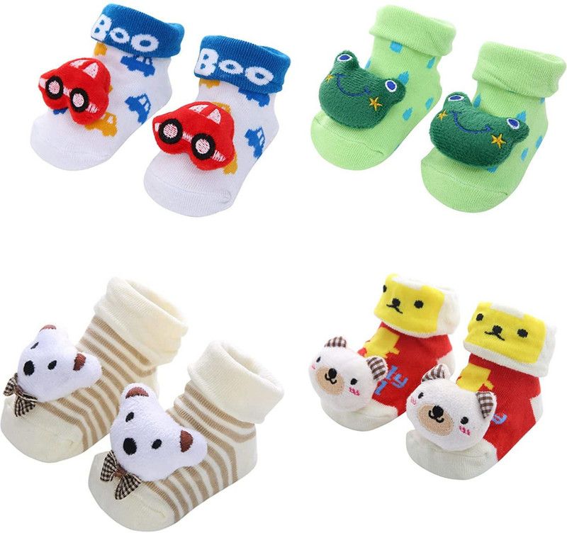 GAME EIGHT New Born Baby Socks Booties Unisex Multicolor(Random Design/Color) Booties  (Toe to Heel Length - 10 cm, Multicolor)