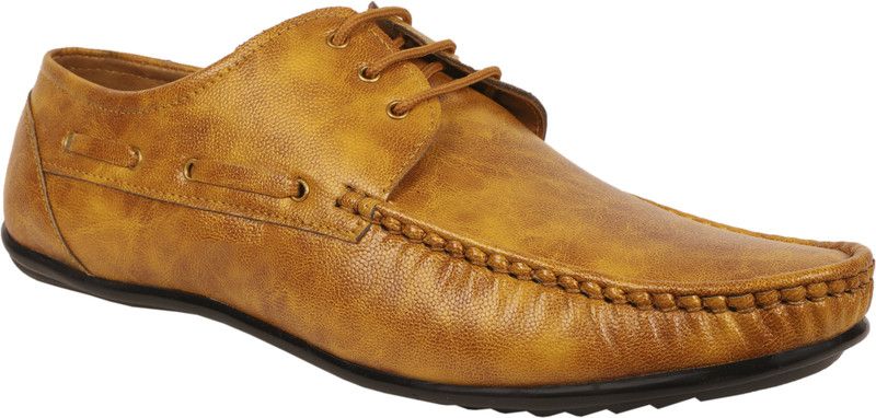 Shoes_LB794 Lace up Casual Shoes for Men For Men  (Yellow)