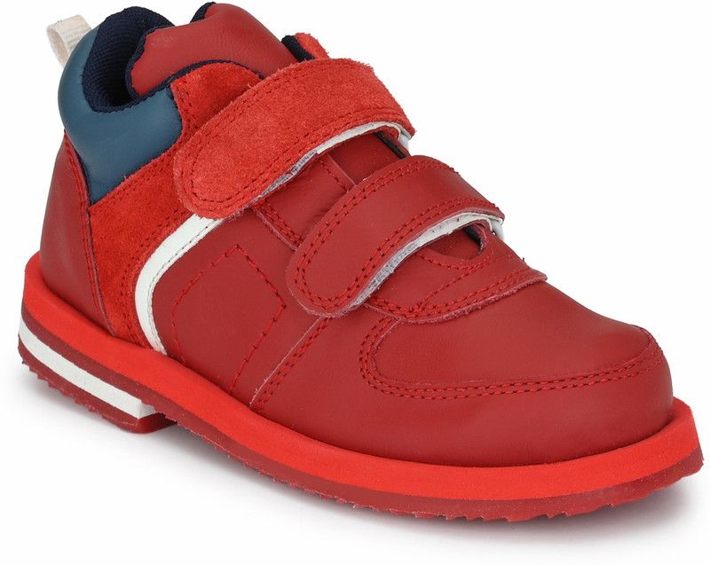 Velcro Sneakers For Boys  (Red)