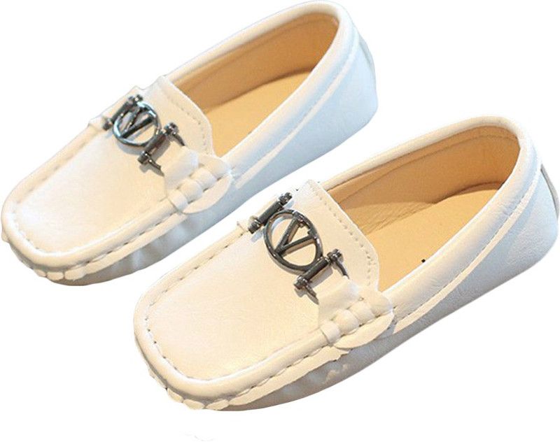 Slip on Loafers For Boys & Girls  (White)