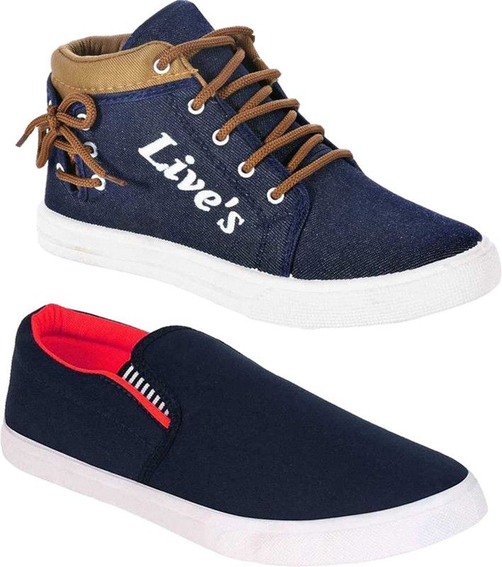 Men Pack of 2 Casual Sneakers For Men  (Multicolor)