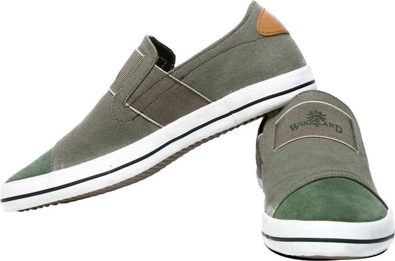 Slip On Sneakers For Men  (Olive)
