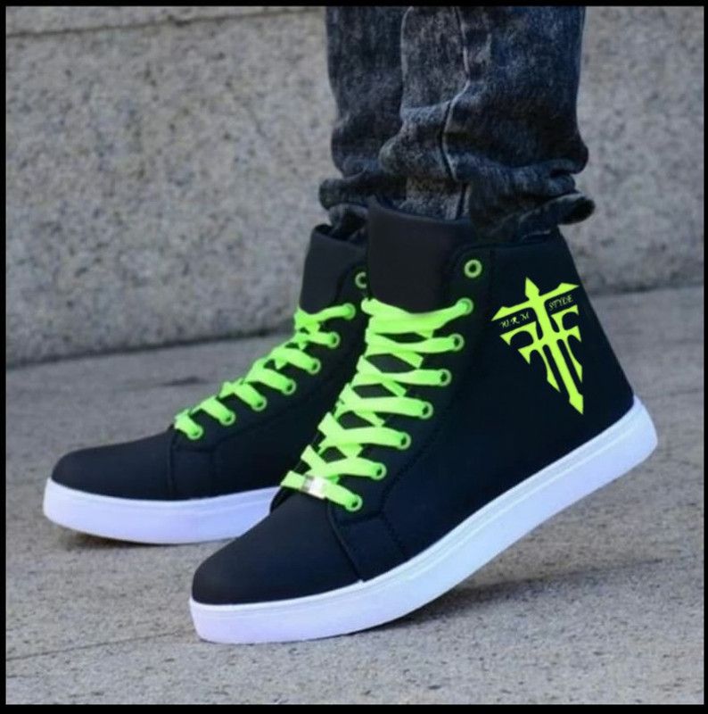 BLACK HIGH TOPS SHOES FOR MEN High Tops For Men  (Black)