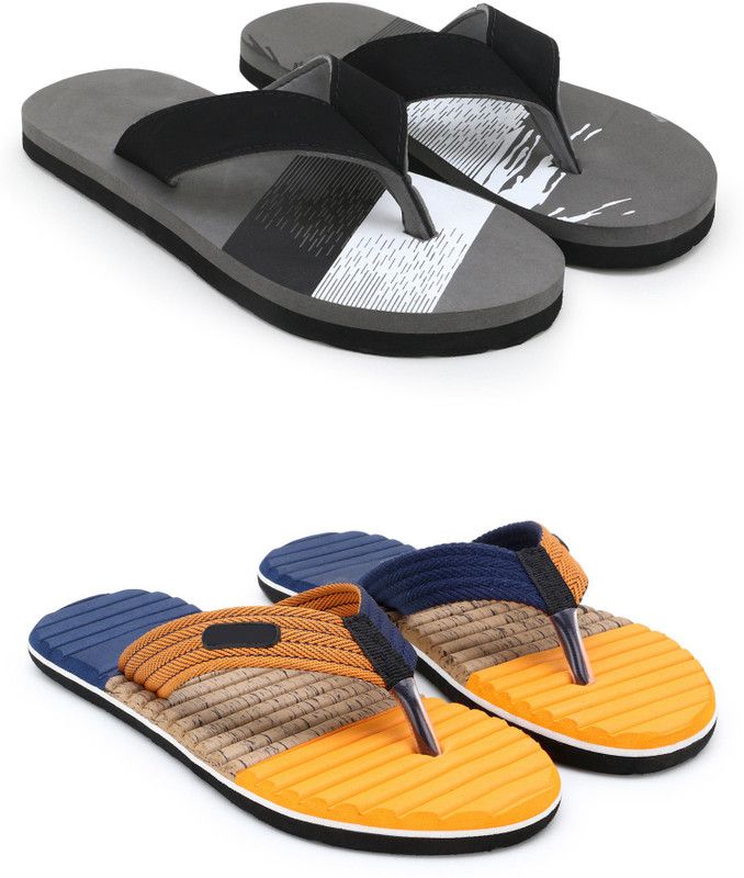 Slippers  (Grey, Yellow 6)