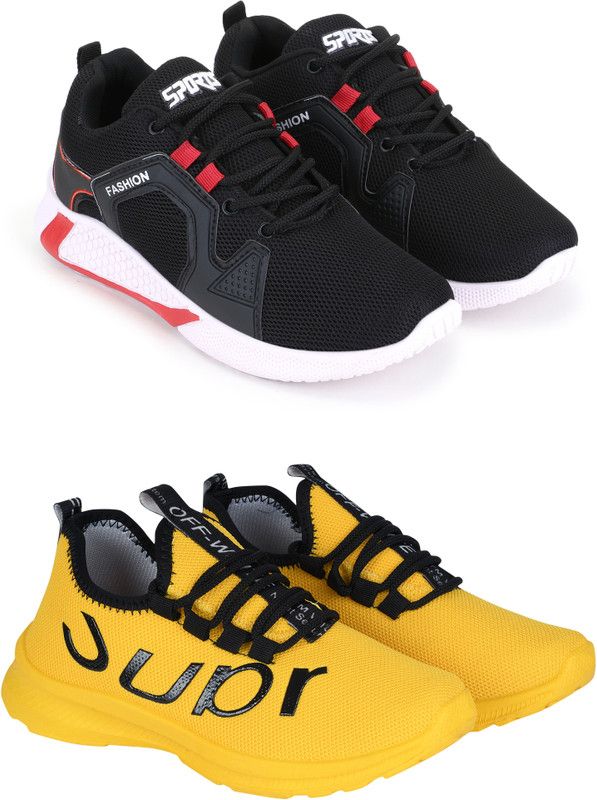 Training & Gym Shoes For Men  (Black, Yellow)