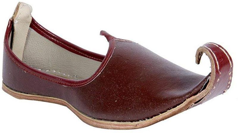 Latest Punjabi Khussa/Punjabi Formal Mojaris/Punjabi Juttis/Punjabi Nagra Shoes For Men  (Brown)