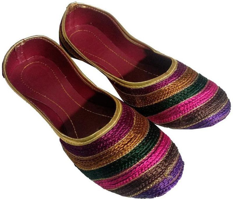Ethnic Jutti for women and girls (JUTTI 163), Size-4 Slip On For Women  (Multicolor)