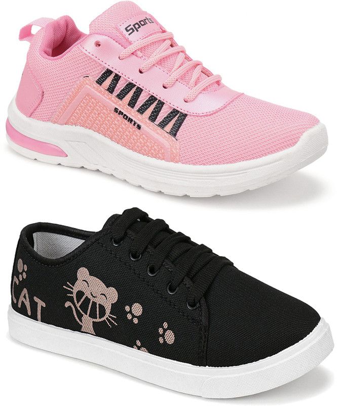 Running Shoes For Women  (Pink, Black)