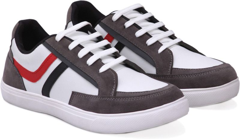 Veraa Mens Fashion Shoes For Men (White&Grey) Casuals For Men  (Grey)