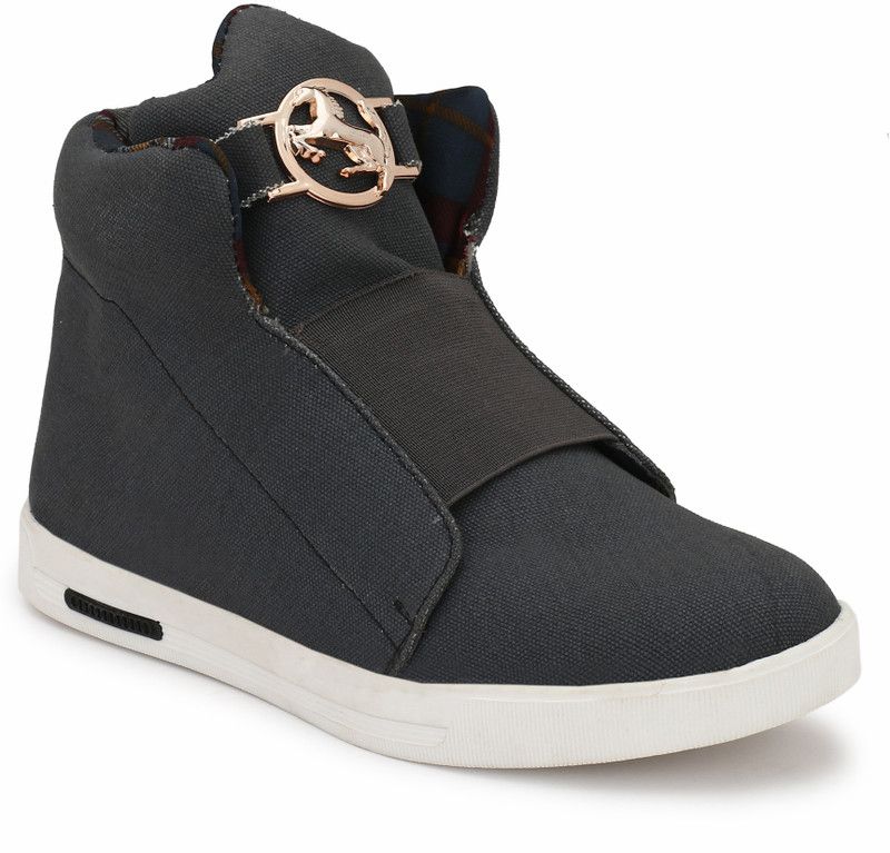 Premium High Top High Tops For Men  (Grey)
