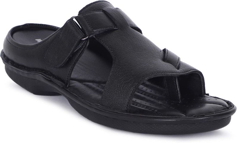 Men LEATHER SLIPPER Black Sandal