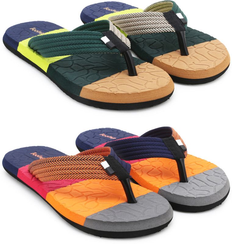2 Pairs| EVA| Ultralightweight| Premiun| Comfort| All Seasons Trendy|Slippers Slippers  (Multicolor 7)