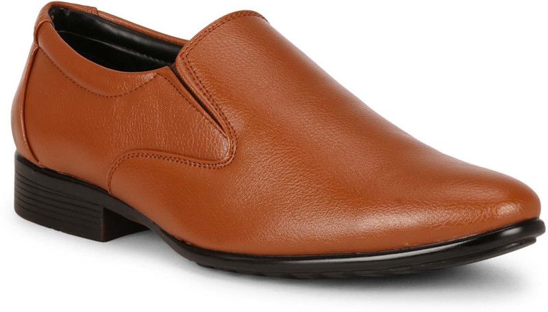 Men's Formal Leather Shoes Slip On For Men  (Tan)