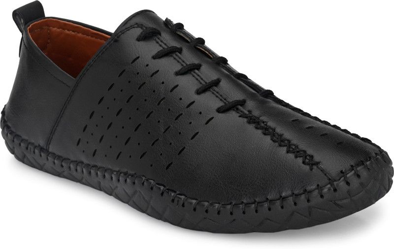 Men Casual Roman Slip-on Synthetic Shoes Casuals For Men  (Black)