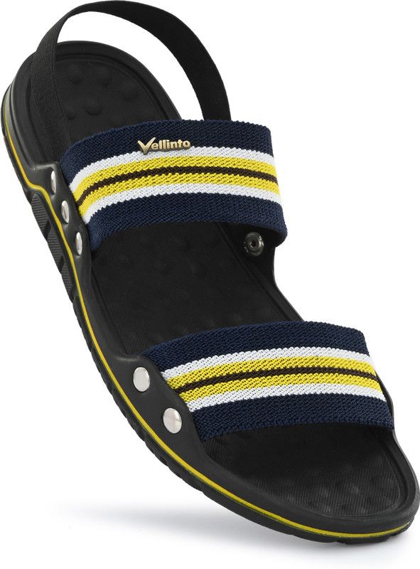 Men Yellow, White, Black Casual Sandal