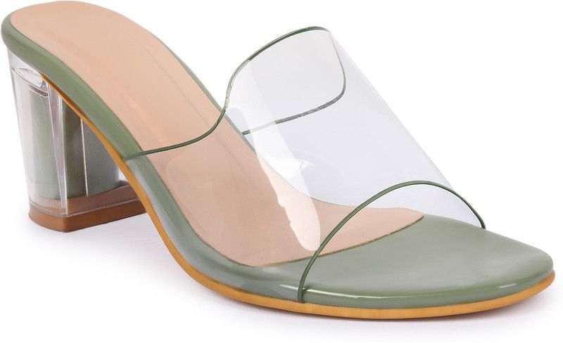 Women Green, Beige Heels