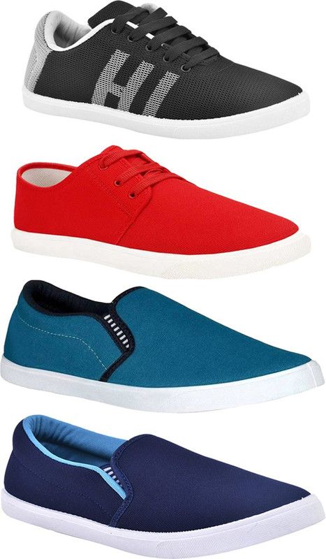 Men Combo Pack Of 4 Causal Shoes Canvas Shoes For Men  (Multicolor)