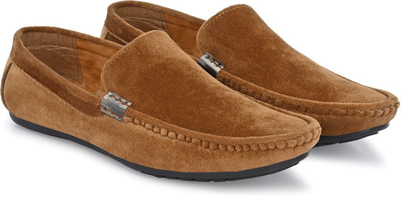 Loafer Velvet Loafers For Men  (Tan)