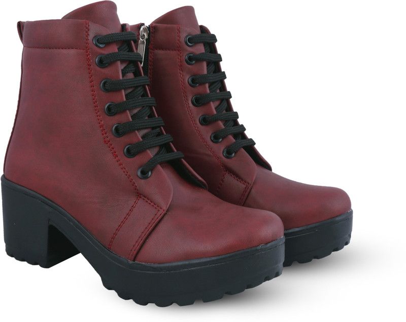 Surexo New Generation Fashionable Boots Boots For Women  (Maroon)