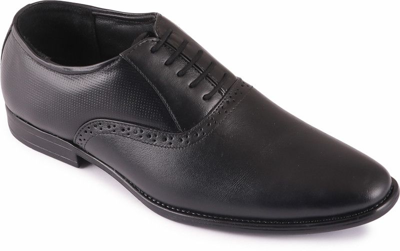 Genuine Leather Formal Shoe 112 Lace Up For Men  (Black)