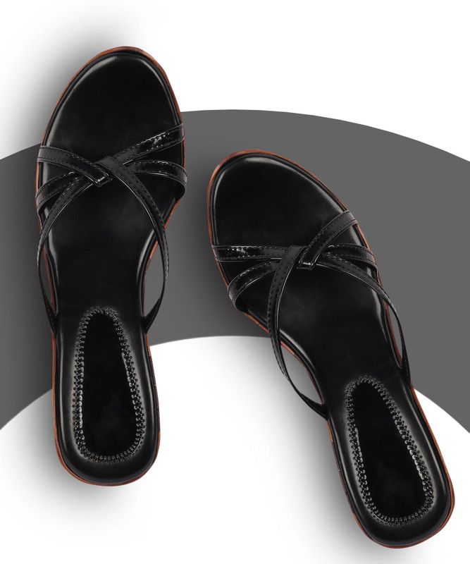 Women Black, Maroon Heels Sandal