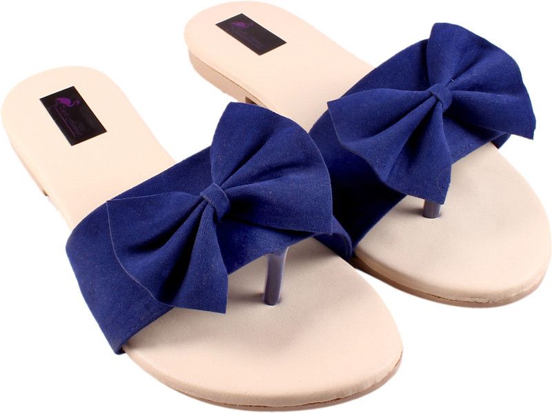 Women Blue, White Flats Sandal