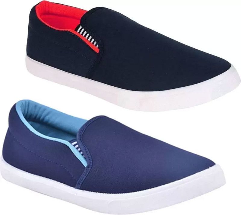 Combo Fit-Man Red & Blue Loafers For Men  (Multicolor)
