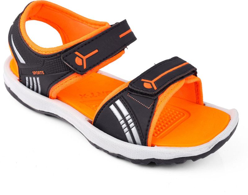 Velcro Sports Sandals For Boys  (Orange)
