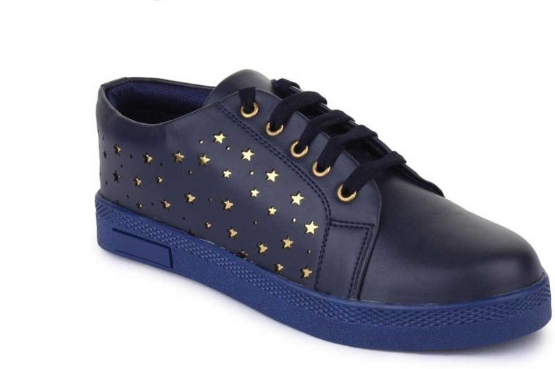 Golden Star Sneakers For Women and Girls Sneakers For Women  (Navy)