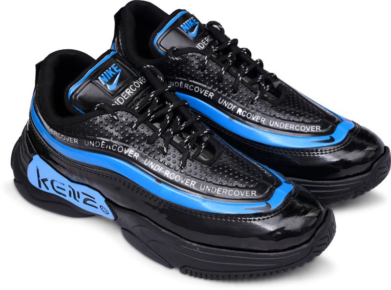 Black shoes Running Shoes For Men  (Blue, Black)