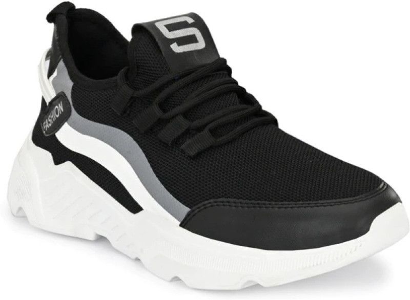 Black Mesh upper RunningShoes Running Shoes For Men  (Black)