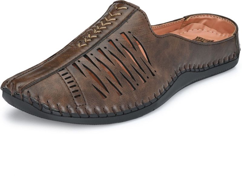 Men Synthetic Leather Casual Brown Flats Sandal