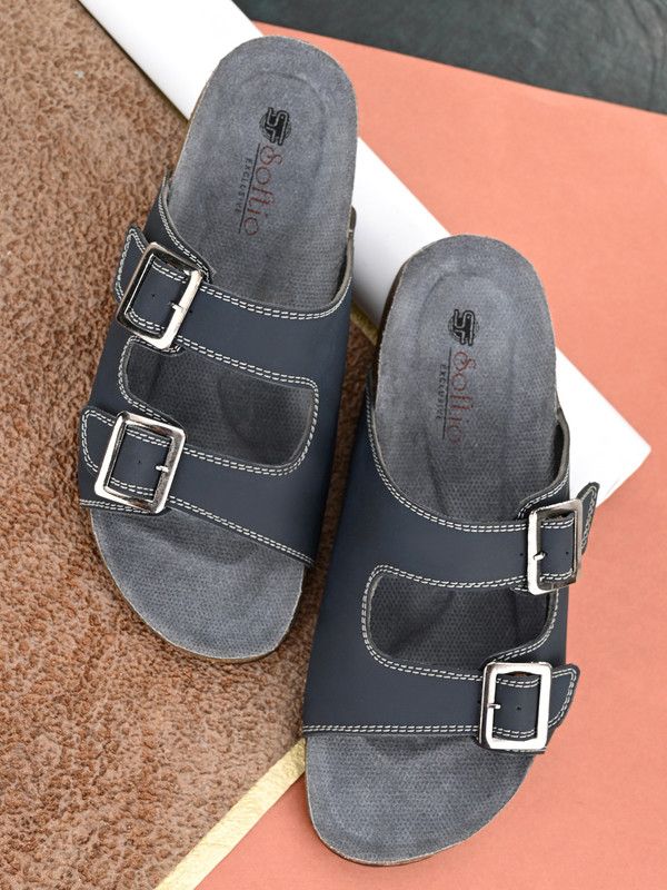 Men SFT187 Synthetic Leather Outdoor | Lightweight | Stylish | Trendy Blue Sandal