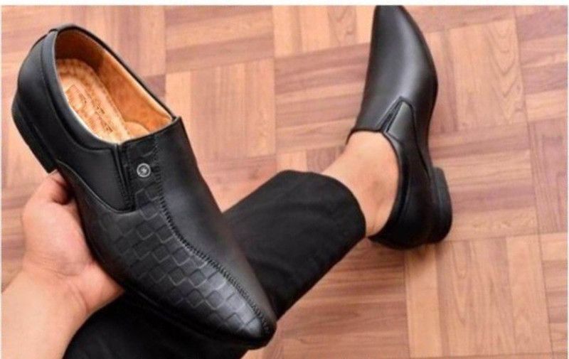 RTC-008-BLACK FORMAL-6 Slip On For Men  (Black)
