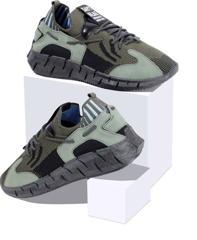 Sneakers For Men  (Black, Olive)