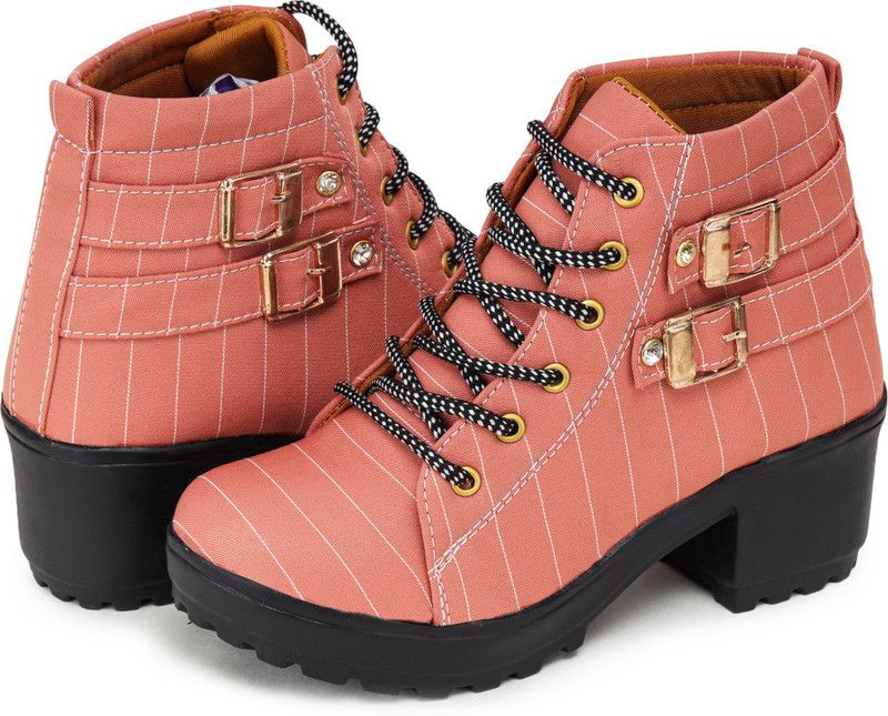 Boot Shoes for women High Heel Girls Boots For Women  (Pink)